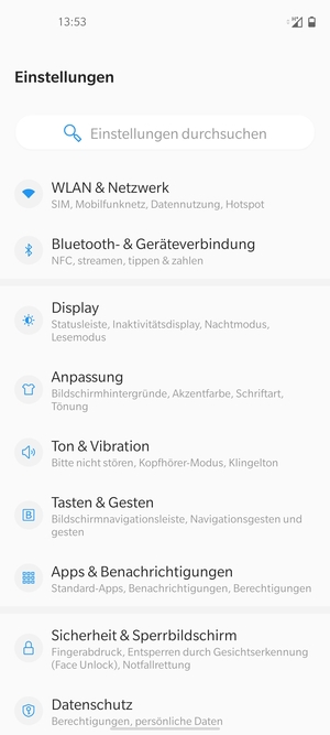 Wählen Sie WLAN & Netzwerk