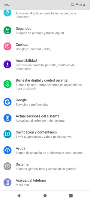 Desplácese y seleccione Actualizaciones del sistema