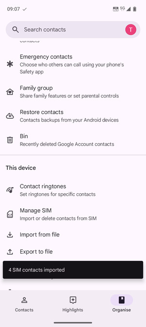 Your contacts will be saved to your Google account and saved to your phone the next time Google is synced.