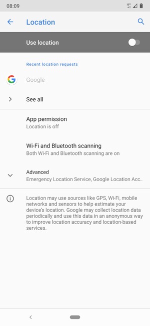 Turn off Use location