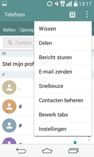 Selecteer Contacten beheren
