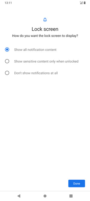 Select your preferred option and select Done