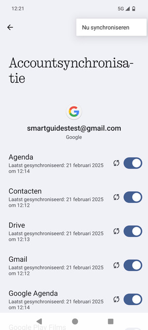 Selecteer Nu synchroniseren