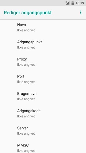 Indtast internet-oplysninger