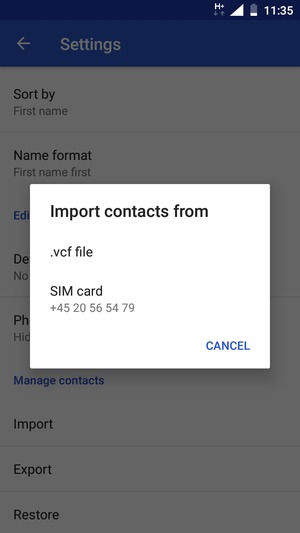 Select SIM card