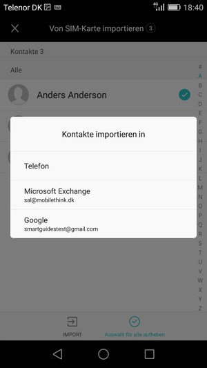 Wählen Sie Ihr Google Konto