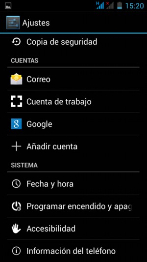 Desplácese y seleccione Información del teléfono