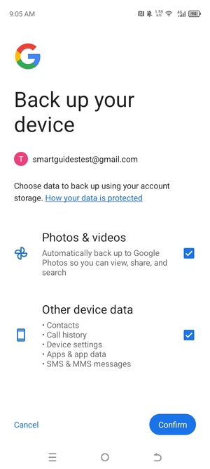 Select your preferred options and select Confirm