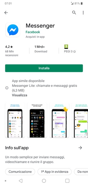 Seleziona Installa