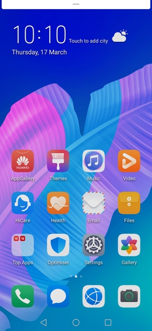 Slide down the top menu