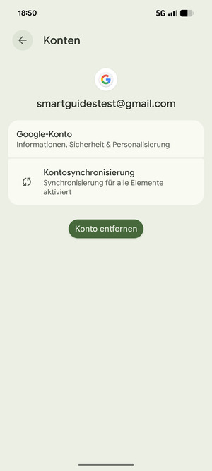 Wählen Sie Kontosynchronisierung