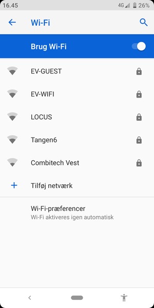 Vælg det trådløse netværk, du ønsker at oprette forbindelse til
