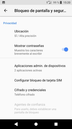 Desplácese y seleccione Ubicación