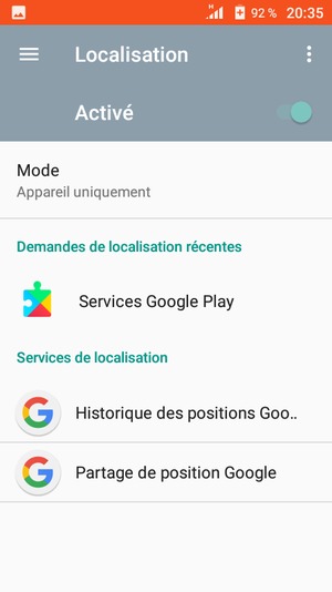 Désactiver le Localisation