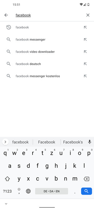 Geben Sie den Namen der App ein und wählen Sie Suchen