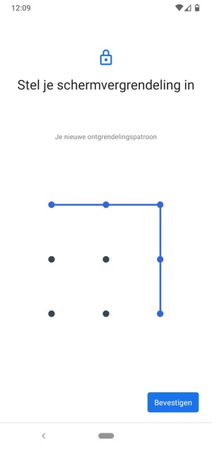 Teken het ontgrendelingspatroon nogmaals en selecteer Bevestigen