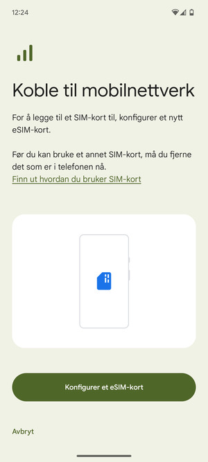 Velg Konfigurer et eSIM-kort