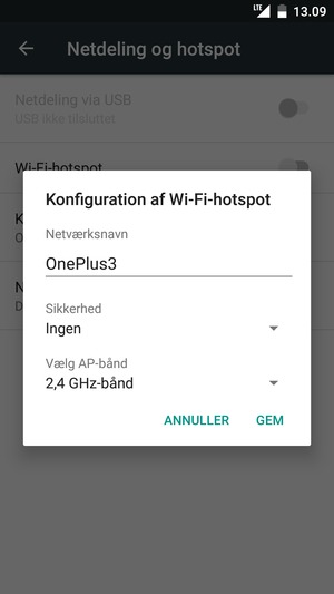 Vælg Sikkerhed