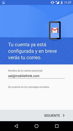 Déle a su cuenta un nombre y seleccione SIGUIENTE