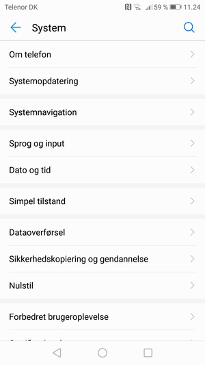 Scroll til og vælg Systemopdatering