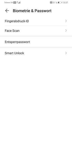 Wählen Sie Entsperrpasswort