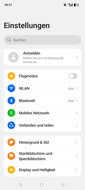 Wählen Sie Mobiles Netzwerk