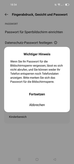 Wählen Sie Fortsetzen