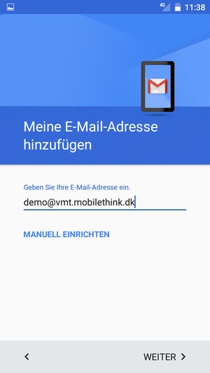 Geben Sie Ihre E-Mail-Adresse ein und wählen Sie WEITER
