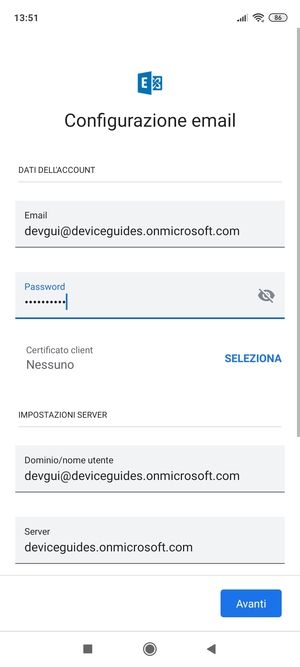 Inserisci la tua password