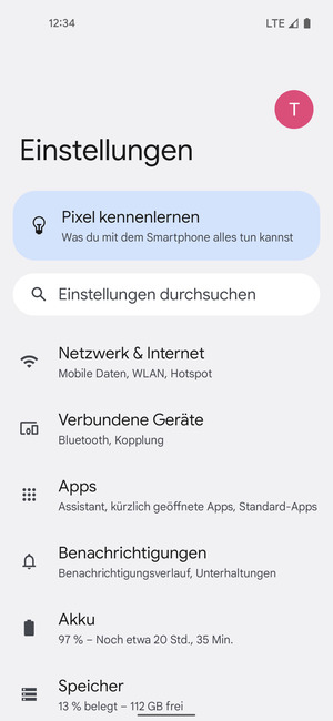 Wählen Sie Netzwerk & Internet