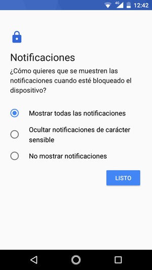 Seleccione la opción deseada y seleccione LISTO