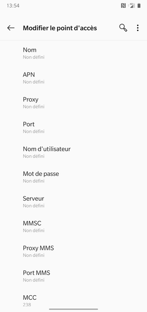 Saisissez les informations MMS