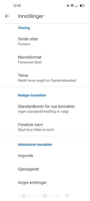Velg Importér