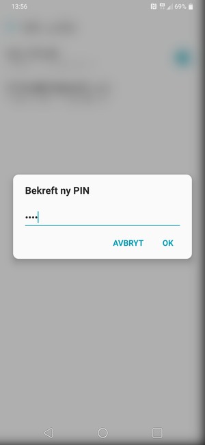 Bekreft din nye SIM-kort PIN og velg OK