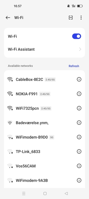 Select the wireless network you want to connect to