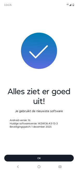 Als uw telefoon up-to-date is, selecteert u OK