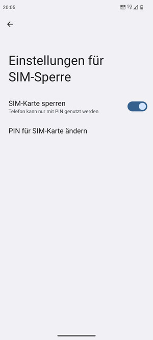 Wählen Sie  PIN für SIM-Karte ändern