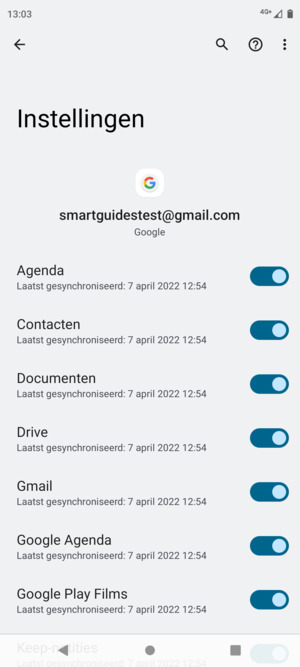 Selecteer de Menu-knop