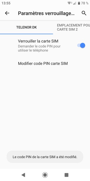 Votre Code PIN a été modifié