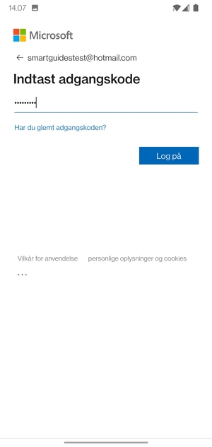 Indtast din adgangskode og vælg Log på
