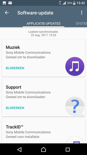 Selecteer SYSTEEMUPDATES