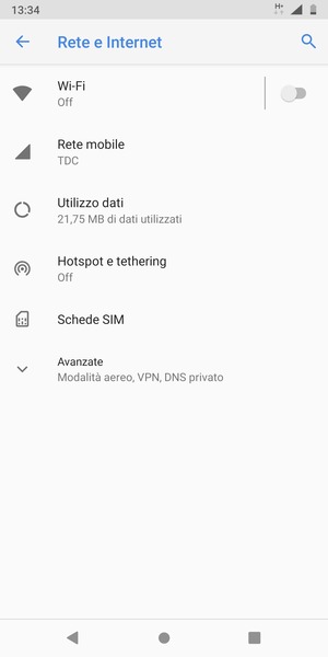 Seleziona Rete mobile