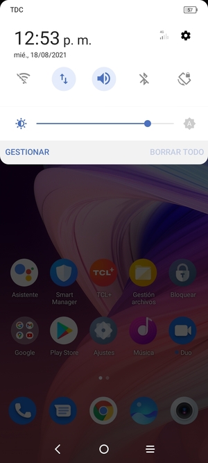 Deslice hacia abajo el menú superior de nuevo