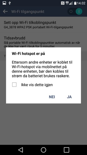 Velg JA