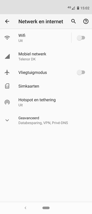 Selecteer Mobiel netwerk