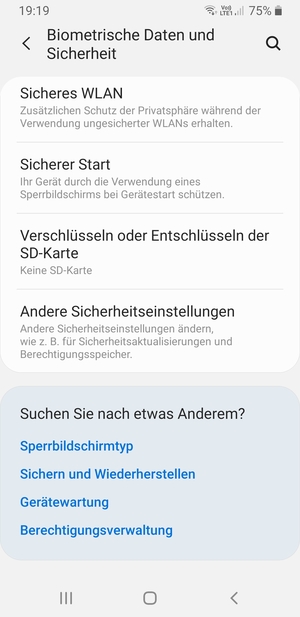 Scrollen Sie und wählen Sie Andere Sicherheitseinstellungen
