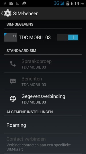 Selecteer Roaming