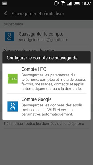 Sélectionnez Compte Google