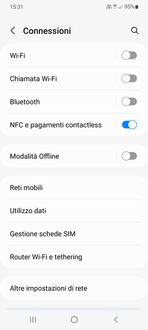 Seleziona Router Wi-Fi e tethering