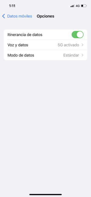 Seleccione Voz y datos